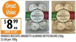 Supabarn Famous biscuits amaretti almond or pistachio offer