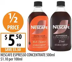 Supabarn Nescafe espresso concentrate offer