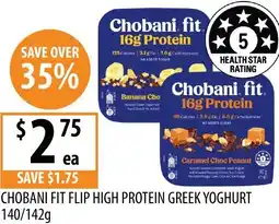 Supabarn Chobani fit flip high protein greek yoghurt offer