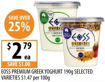 Supabarn Eoss premium greek yoghurt offer