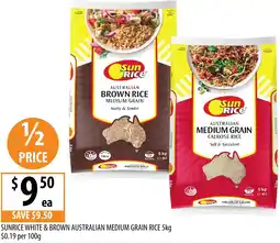 Supabarn Sunrice white & brown australian medium grain rice offer