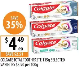 Supabarn Colgate total toothpaste offer