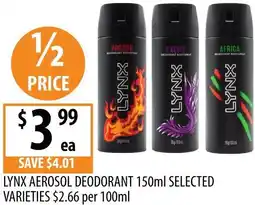 Supabarn Lynx aerosol deodorant offer
