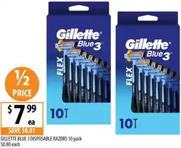 Supabarn Gillette blue 3 disposable razors offer