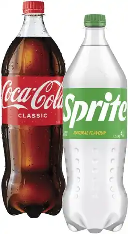 Coles Coca-Cola, Fanta or Sprite Soft Drink 1.25 Litre offer