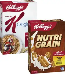 Coles Kellogg's Nutri Grain 290g or Special K Cereal 300g offer