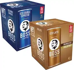 Coles Boss Iced Coffee 4x237mL offer