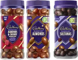 Coles Cadbury Chocolate Coated Fruit or Nut Jar 270g-340g offer
