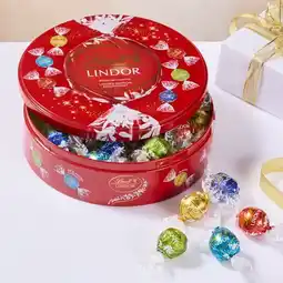 Coles Lindt Lindor Limited Edition Round Tin 396g offer