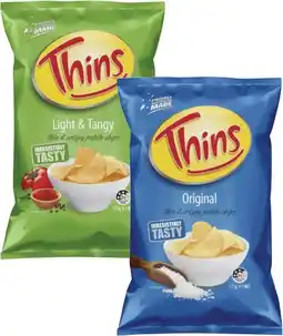 Coles Thins Potato Chips 175g offer