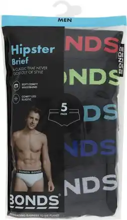 Coles Bonds Men's Hipster Briefs 5 Pack offer
