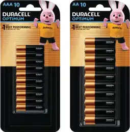 Coles Duracell Optimum Batteries AA or AAA 10 Pack offer