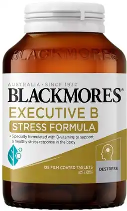 Coles Blackmores Executive B Stress Formula Tablets 125 Pack^ offer