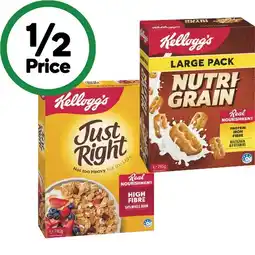 Woolworths Kellogg’s Nutri Grain 765g, Coco Pops 650g or Just Right Cereal 740g offer