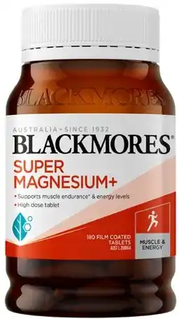 Coles Blackmores Super Magnesium+ Tablets 180 Pack^ offer