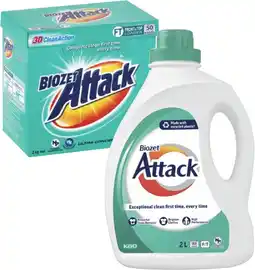 Coles Biozet Attack Regular Laundry Liquid 2 Litre or Powder 2kg offer
