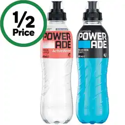 Woolworths Powerade Drink Flo Cap or Active Water 600ml offer