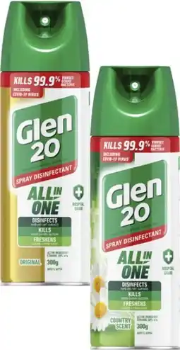 Coles Glen 20 Disinfectant Spray 300g offer
