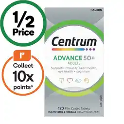 Woolworths Centrum Advance 50+ Multivitamin Tablets Pk 120^ offer