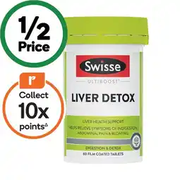 Woolworths Swisse Ultiboost Liver Detox Tablets Pk 60^ offer