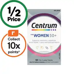 Woolworths Centrum Women 50+ Daily Multivitamin Tablets Pk 60^ offer