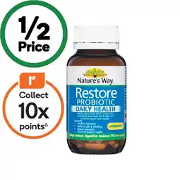 Woolworths Nature’s Way Restore Probiotic Capsules Pk 90^ offer