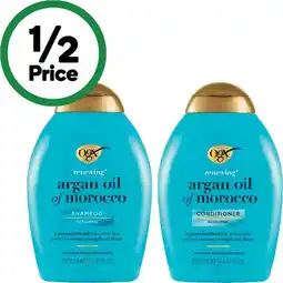 Woolworths OGX Shampoo or Conditioner 385ml offer