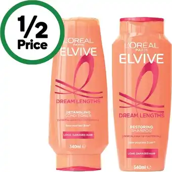 Woolworths L’Oréal Paris Elvive Shampoo or Conditioner 340ml offer