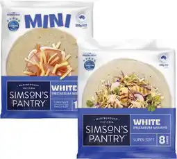 Coles Simson's Pantry Premium Wraps 336g-528g offer