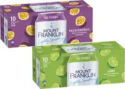 Coles Mt Franklin Lightly Sparkling Water 10x375mL offer