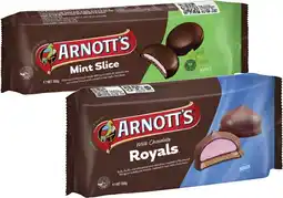 Coles Arnott's Mint Slice or Milk Chocolate Royals Biscuits 200g offer