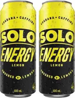 Coles Solo Lemon Energy Drink 500mL offer