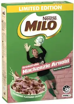 Coles NEW Nestlé Milo Mackenzie Arnold Cereal 340g offer