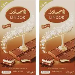 Coles NEW Lindt Lindor Tiramisu Block Chocolate 100g offer