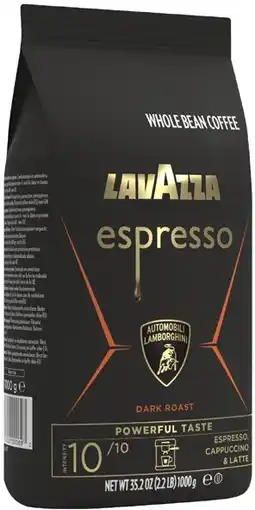 Coles Lavazza Espresso Lamborghini Coffee Beans 1kg offer