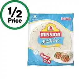 Woolworths Mission Mini Wrap Varieties 384g Pk 8 offer