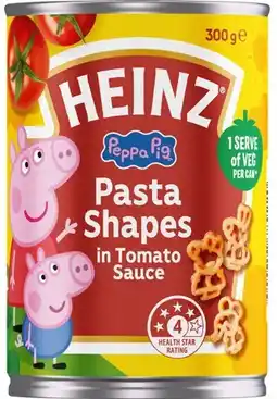 Coles NEW Heinz Peppa Pig Pasta Shapes in Tomato Sauce 300g offer