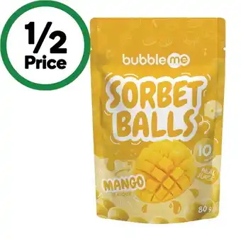 Woolworths Bubbleme Sorbet Balls 80g offer