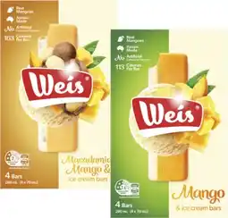 Coles Weis Frozen Dessert Bars 4 Pack-6 Pack 264mL-280mL offer