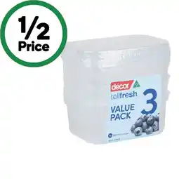 Woolworths Decor Tellfresh Oblong Container 500ml Pk 3 offer