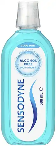 Coles Sensodyne Cool Mint Alcohol Free Mouthwash 500mL offer