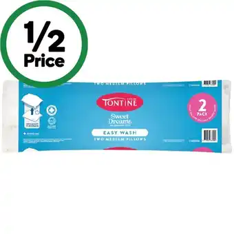 Woolworths Tontine Sweet Dreams Easy Wash Medium Pillows Pk 2 offer