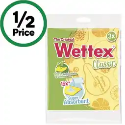 Woolworths Wettex Cloth Super Absorbent Assorted Pk 3 offer
