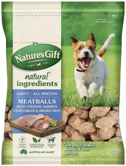 Coles Nature's Gift Meatballs Dog Food 700g offer