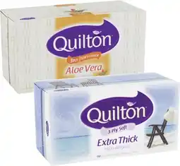 Coles Quilton 3-Ply Facial Tissues Aloe Vera 95 Pack or Extra Thick 110 Pack offer