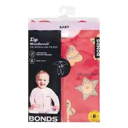 Woolworths Bonds Zippy Wondersuit Assorted Pk 1 offer