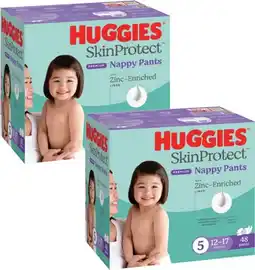 Coles Huggies Skin Protect Nappy Pants 42 Pack-58 Pack offer