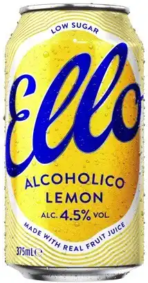 Coles NEW Ello Vodka Alcoholico Lemon 4.5% Cans 4x375mL offer