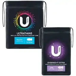 Woolworths U by Kotex Ultra Thin Pads Pk 8-14 or U by Kotex Maxi Pads Pk 6-16 offer