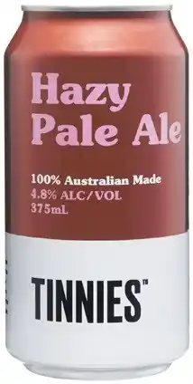 Coles Tinnies Hazy Pale Cans 16x375mL offer